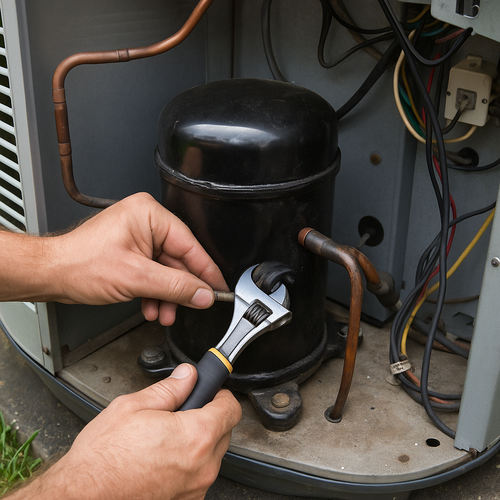 ac compressor being replaced